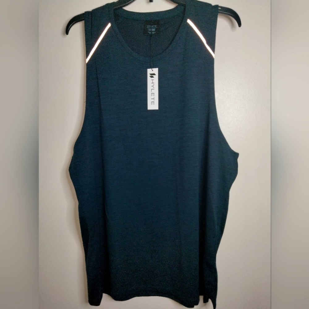 Hylete (Size L) Men's Navy Blue Stretch Sleeveless Reflex Gym Tank (NEW-NWT)